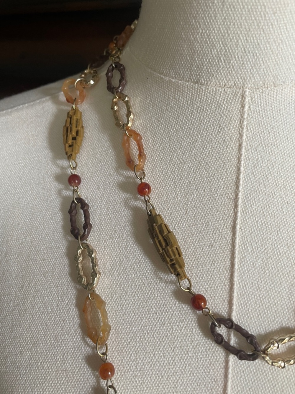 Multi-Color Extra Long Beaded Necklace - Women Jewelry Double Up - Picture 3 of 7